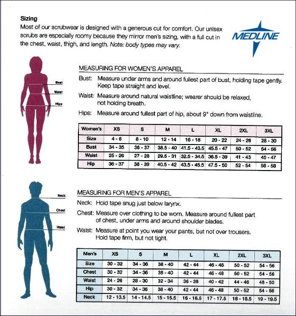 unisex scrubs by medline scrubs unlimited unisex scrub size chart