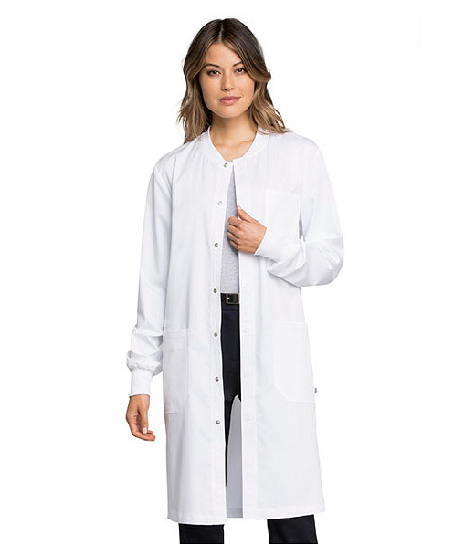 Lab coat with snaps on sale